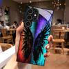 Чехол для телефона 2D с узором «Цветное крыло» для Samsung Galaxy S26 S25 S24 S23 S22 S21 S20 A56 A36, стеклянный защитный чехол