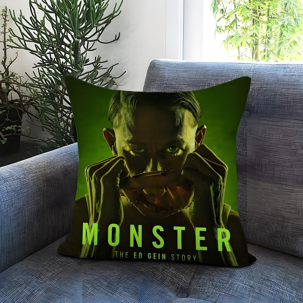Hot Mmonster The Ed Gein Storyied Cushion Cover Comfortable Reversible Pillow Cover Ideal for Car Sofa Bedroom Beyond
