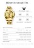 OLEVS Full Gold Automatic Wristwatch for Men Auto Date Waterproof High end Men's Watches
