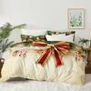 Christmas Element Bow Bell Three-Piece Quilt Cover 3D Digital Printing Bedding Set Bed Cover