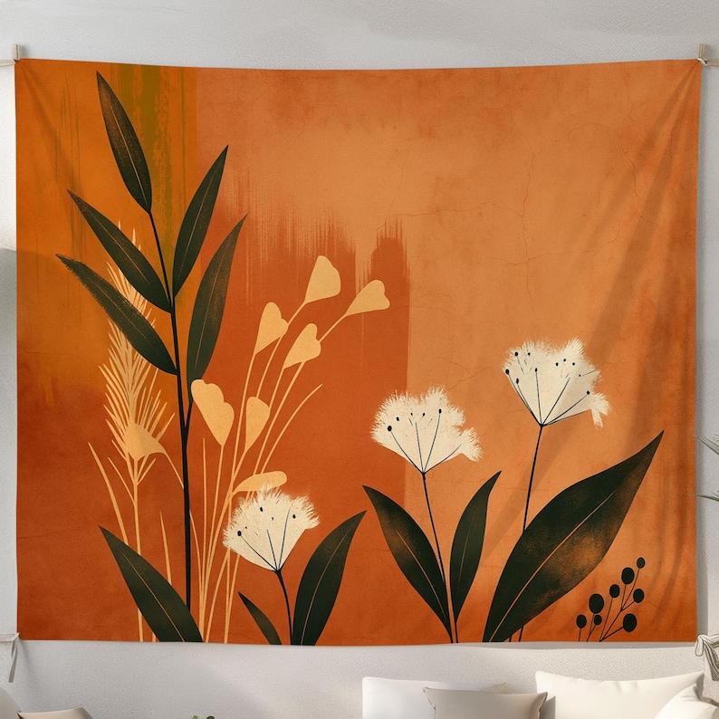 Red pottery flowers tapestry