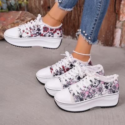 Европейская и американская внешняя торговля новая большая женская обувь 2025 новые парусиновые повседневные спортивные туфли на шнуровке новая обувь с граффити