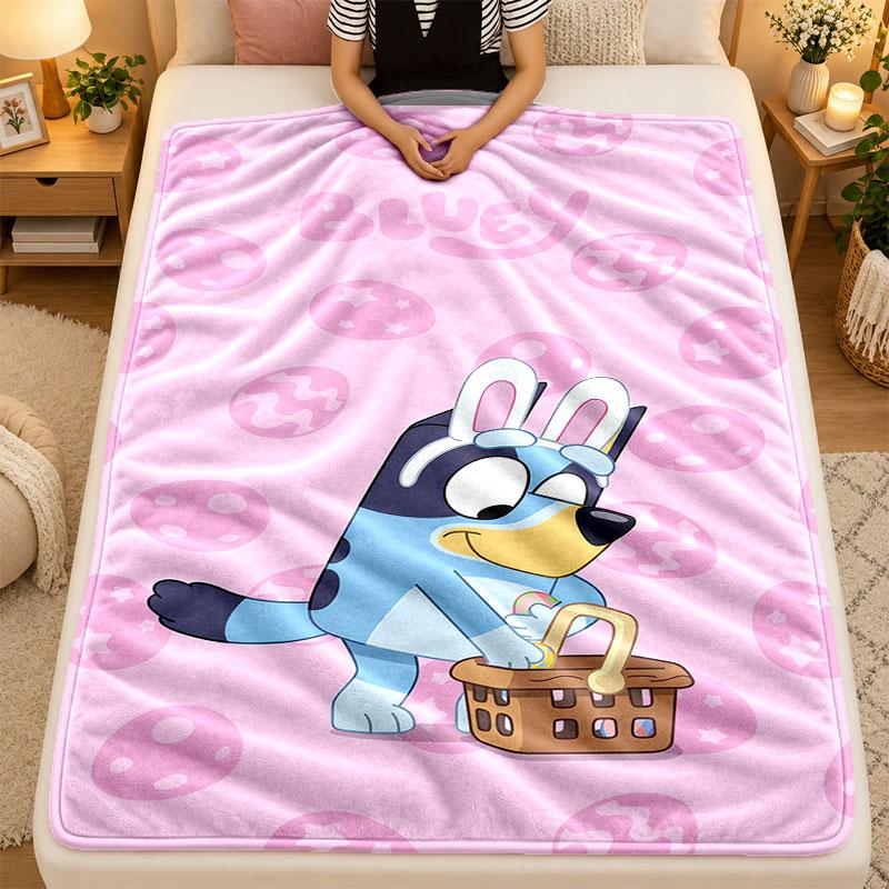 Flannel BlanketBluey Warm Soft Throw Blanket for Indoor Sofa Bed Living Room Use