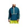 Adidas Originals Trefoil Taped Anorak Half-Zip Pullover Sports Jacket Men Outerwear Teal-Green GN3894