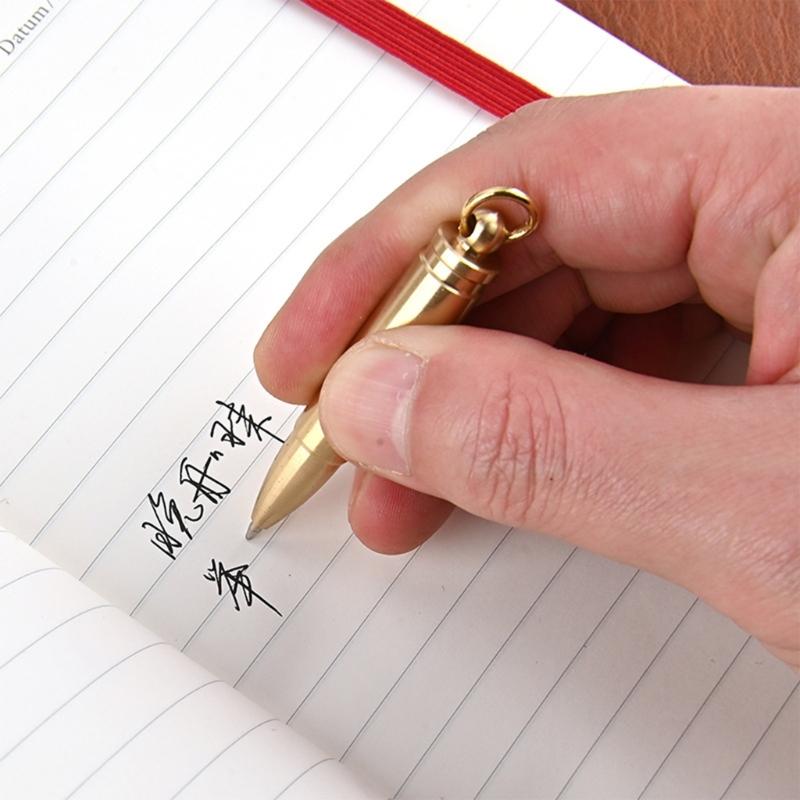Кемпинговый латунный пишущий инструмент Роскошный изящный корпус Прочная портативная походная ручка для путешествий