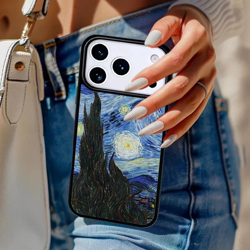 Чехол-бампер для телефона 'Звездная ночь' Ван Гог Для iPhone 17 Air 14 15 13 12 Max Чехол для Apple 16e 11 Pro Max Plus Coque