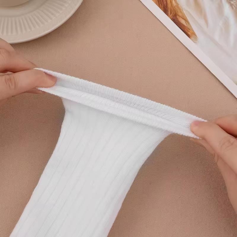 Осенне-зимние женские чулки для девочек, черные, белые, JK Lolita, длинные, плотные, носки с вертикальными полосками, хлопковые, выше колена, высокие носки