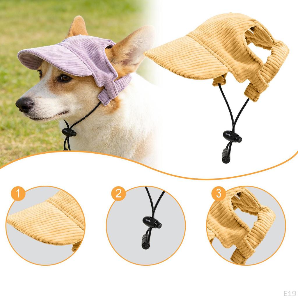 Breathable And Comfortable Dog Baseball Cap with Ear Holes Adjustable Visor, Ideal for The Beach