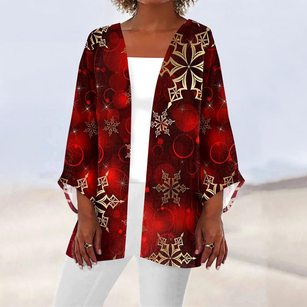 Женская повседневная модная легкая куртка средней длины с принтом Caot в стиле ретро, ​​кардиган