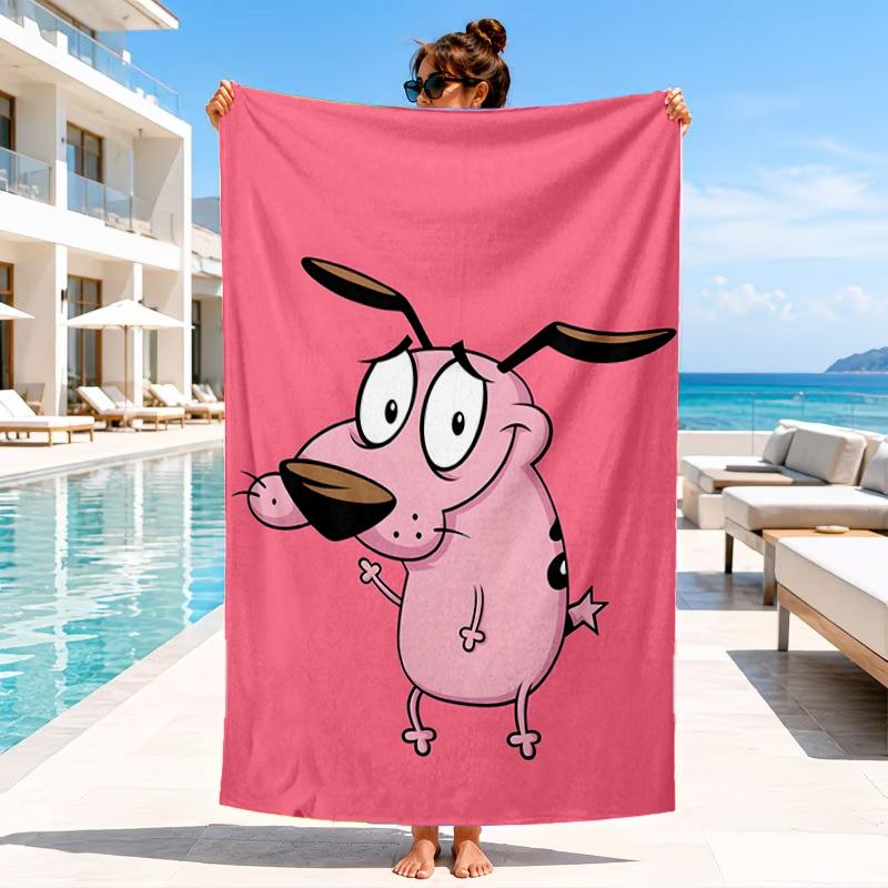 Pink dog In The Garden Beach Towel, Microfiber Beach Towel, Perfect For Pool, Beach, Travel, Home Decor Beach Party Fan gifts