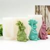 Силиконовая форма для свечи Пасхальный кролик DIY Цветок Кролик Форма для пасхальной свечи Гипсовая форма для торта Декоративные подарки Для домашнего использования