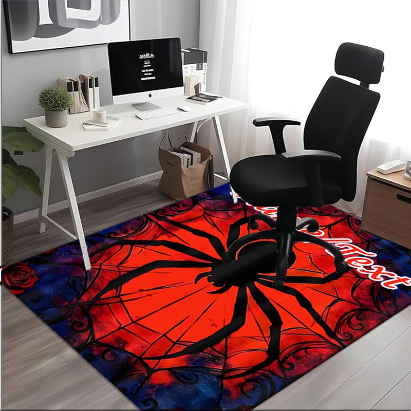 1PC Custom Name Spider Web Theme Floor Mat Ideal for Living Room, Game Rooms, Office, Bedroom,Floor Mat Playful Design