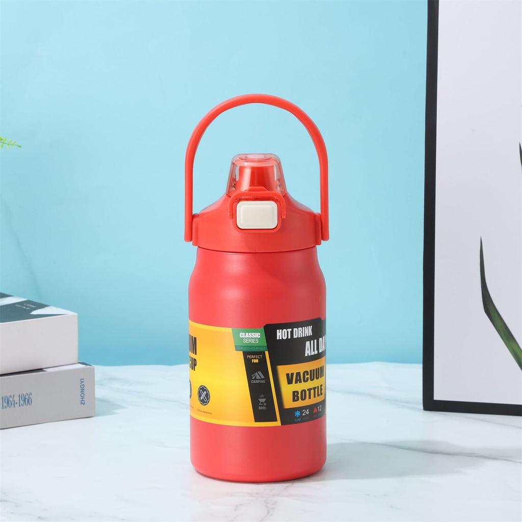 Портативная термокружка из нержавеющей стали 304, термос, термос, бутылка для холодной и горячей воды для спорта с трубочкой