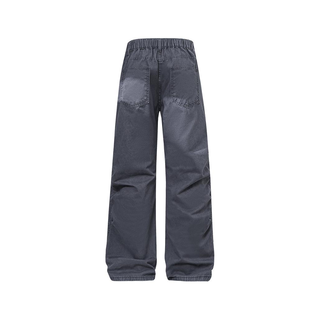 Popular street vibe style deconstruction splicing design sense ruffian handsome micro-pull tooling casual pants men's and women's summer