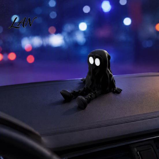 Small Portable Ghost Figurine 3D Printed Articulated Figurine, Movable Joint Toy, Funny Hooded Desktop Ornament for Halloween Decor, Unpainted