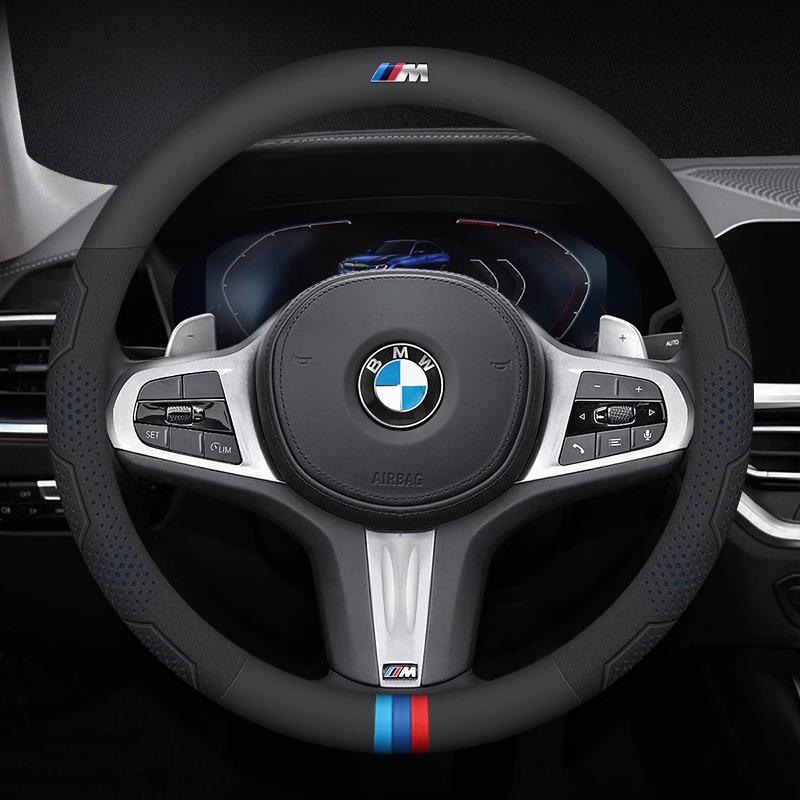 For BMW M E46 E39 E60 E90 E91 E36 E87 F10 F20 F30 G61 G68 X1 X3 X4 X5 X7 M3 M4 M5 Car Carbon fiber Leather Steering Wheel Cover HOPDJ1