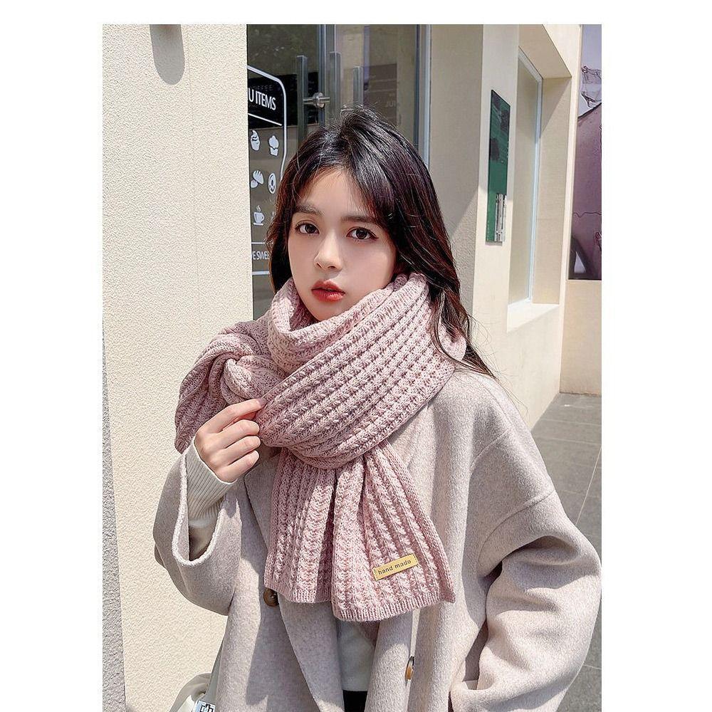Windproof Knitting Scarf Thickening Warm Tube Couple Warm Neck Cover Thermal Neck Warmer  Men Women