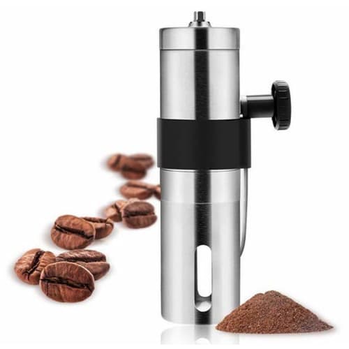 Winwintech New Larger Capacity 30g Mini Manual Coffee Mill Grinder, Stainless Steel Coffee Bean Hand Crank Portable Mill with Silicone Sleeve To Preve