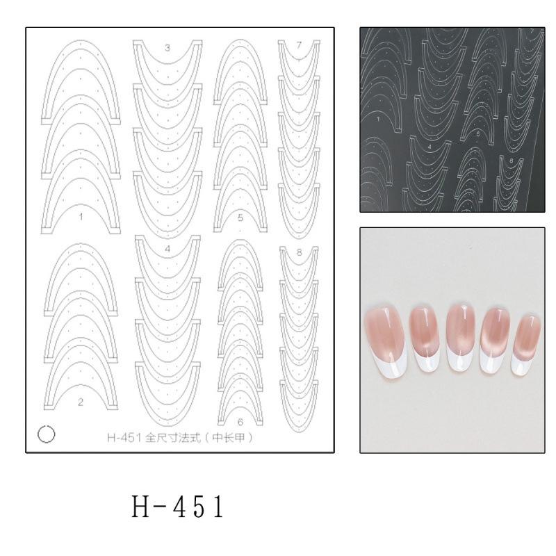 Fully Transparent Hollow French Nail Stickers Spray Painting Stencil French Edges Templates Patting Glue Adhesive Auxiliary Tool