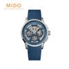 Multifort Skeleton Chronograph 43 мм Синий скелетонизированный циферблат Ремешок из каучука Автоматические мужские часы (M0386621704000)