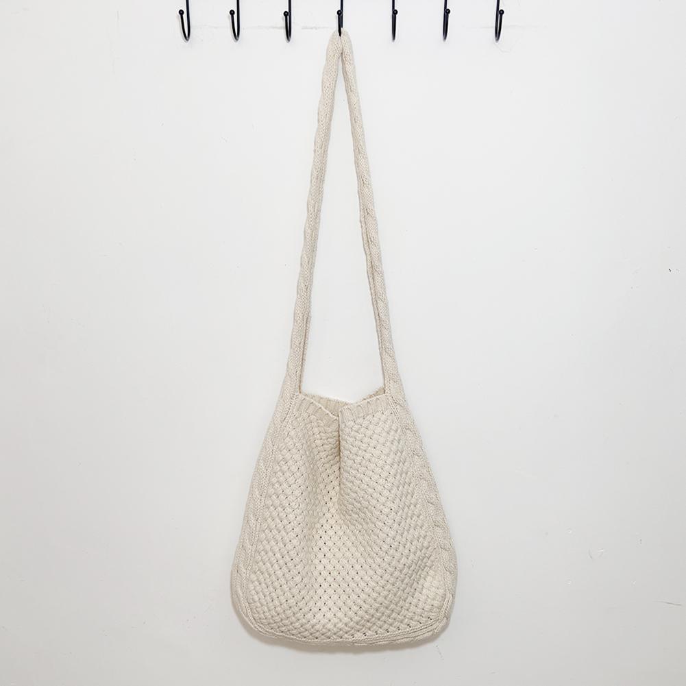 Женские сумки через плечо, повседневные однотонные вязаные сумки, вязанные вручную женские сумки на плечо, дорожные сумки-тоут для девочек