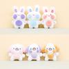 Adorable Cartoon Plush Bunny Keychain Short Fur Stuffed Animal Toy 11cm