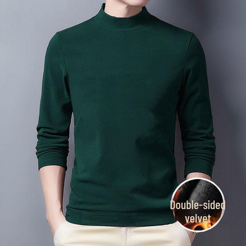 Унисекс двухсторонний флисовый водолазка с длинным рукавом облегающий теплый топ