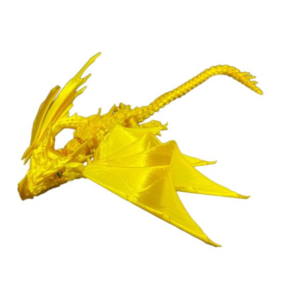 3D Printed Flying Dragon Figurine Movable Joints Winged Dragon Figure Articulated Dragon Model Fidget Toy Desktop Decoration Ornament