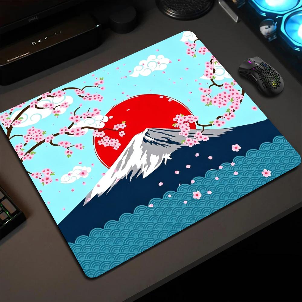 Japanese Fuji Mountain Sakura Mouse Pad Computer Office Game Table Mats Rubber Anti-slip Laptop Mousepads 40X45 Large Desk Pads