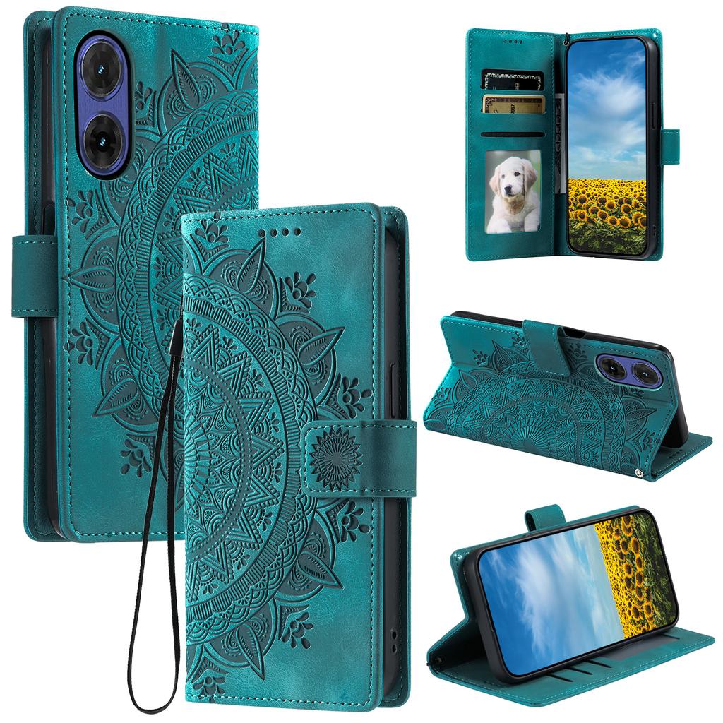 Style 018 For Motorola Moto G85 5G Case Imprinted Totem Skin Feel Wallet Leather Phone Cover