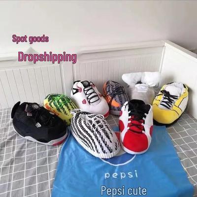 Унисекс Плюшевые Меховые Зимние Тапочки с Веселым Дизайном Кокоса