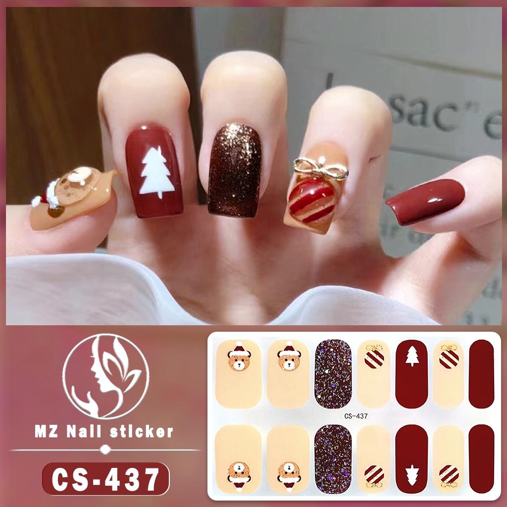 [New Arrival] CS Series 14-Finger Christmas Style Nail Stickers, Cute Fun Multi-Color Optional Whitening Temperament