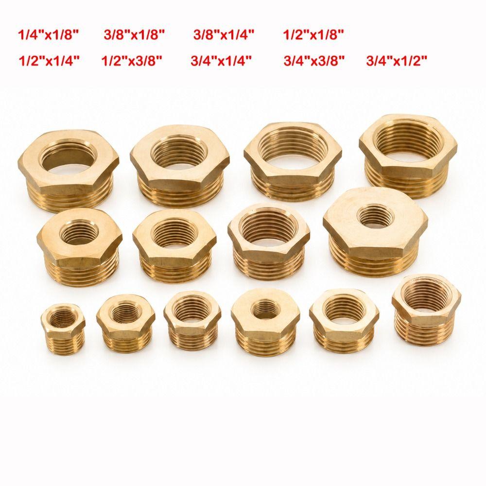 Brass Brass Hex Bushing 1/8 1/4 3/8 1/2 3/4 Water Gas Adapter Coupler Reducer Pipe Fitting