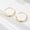 Aretes De Plata 925 Joyeria Fina Hip-Hop Simple Geometric Circle 925 Sterling Silver Big Hoop Earrings in Gold Plated Jewelry