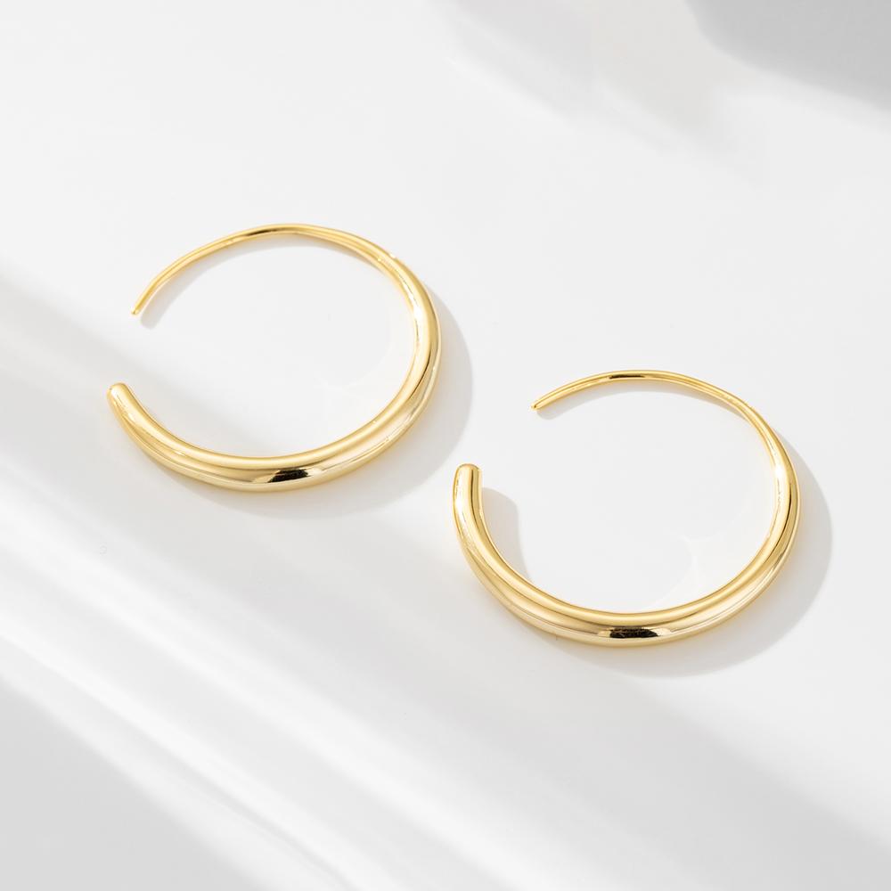 Simple Jewelry Vegan Silver Hoop Earrings Sterling 925 Silver Jewelry Gold Plated for Women Jewelry