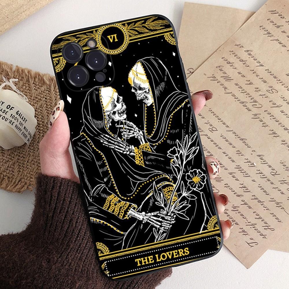 Death Tarot Phone Case Silicone Soft for iphone 15 14 13 12 11 Pro Mini XS MAX 8 7 6 Plus X XS XR Cover