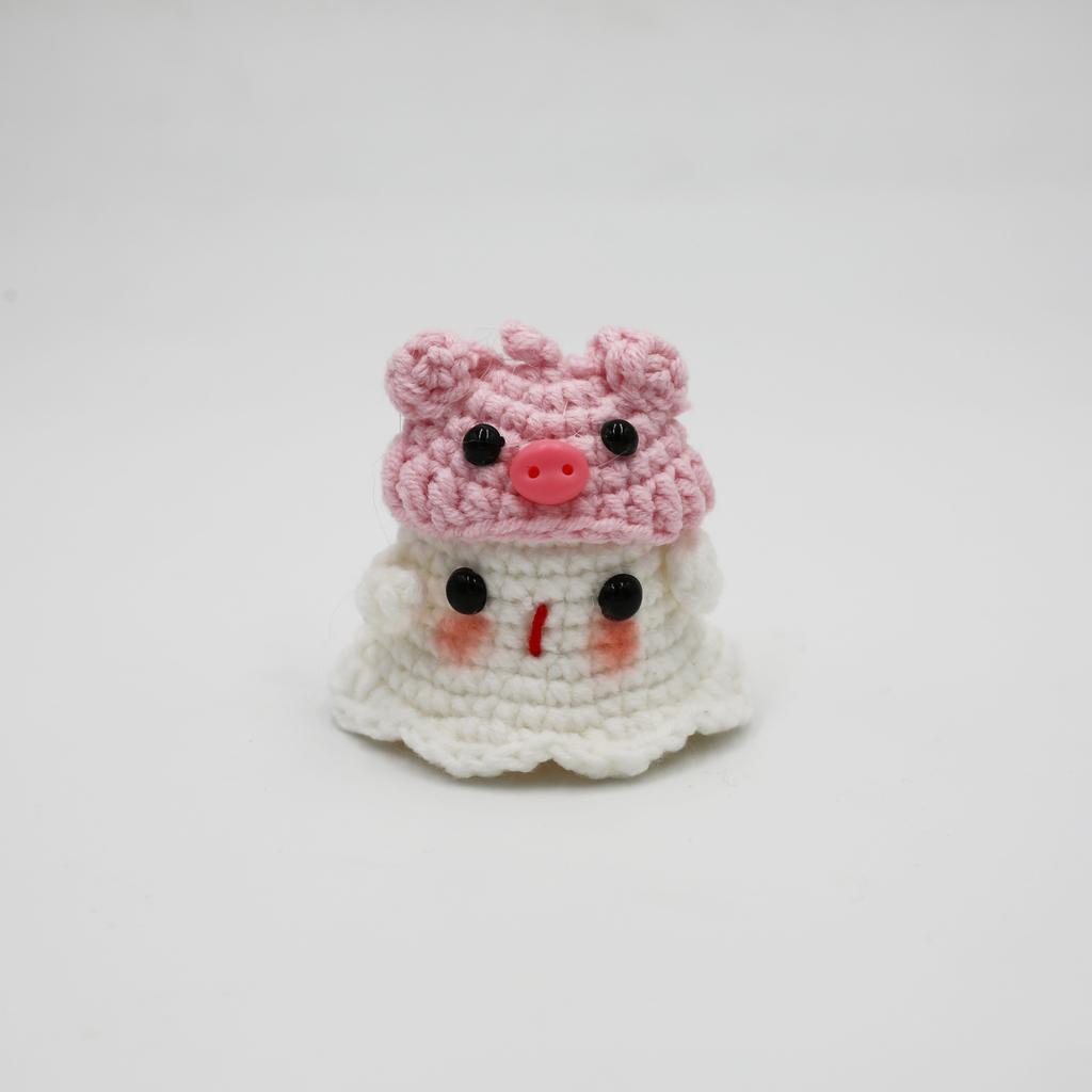 Creative Crocheted Little Ghost Hand Woven Pendants Halloween Decoration Handmade Yarn Crochet Bag Key Pendant Gift Home Decor