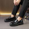 Новые модные лоферы на мягкой подошве с противоскользящим эффектом для подростков, классические черно-белые мужские удобные кожаные туфли на толстой подошве