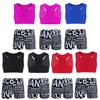 Kids Girls 2 Pcs Workout Dance Outfits Sleeveless Racer Back Crop Tops and Booty Shorts Set Gymnastics Fitness