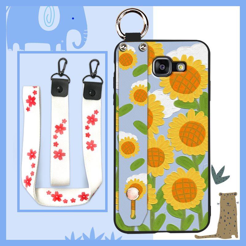 Back Cover Wristband Phone Case For Samsung Galaxy A510/A5 2016/SM-A510F Anti-dust Kickstand Waterproof Flower Durable