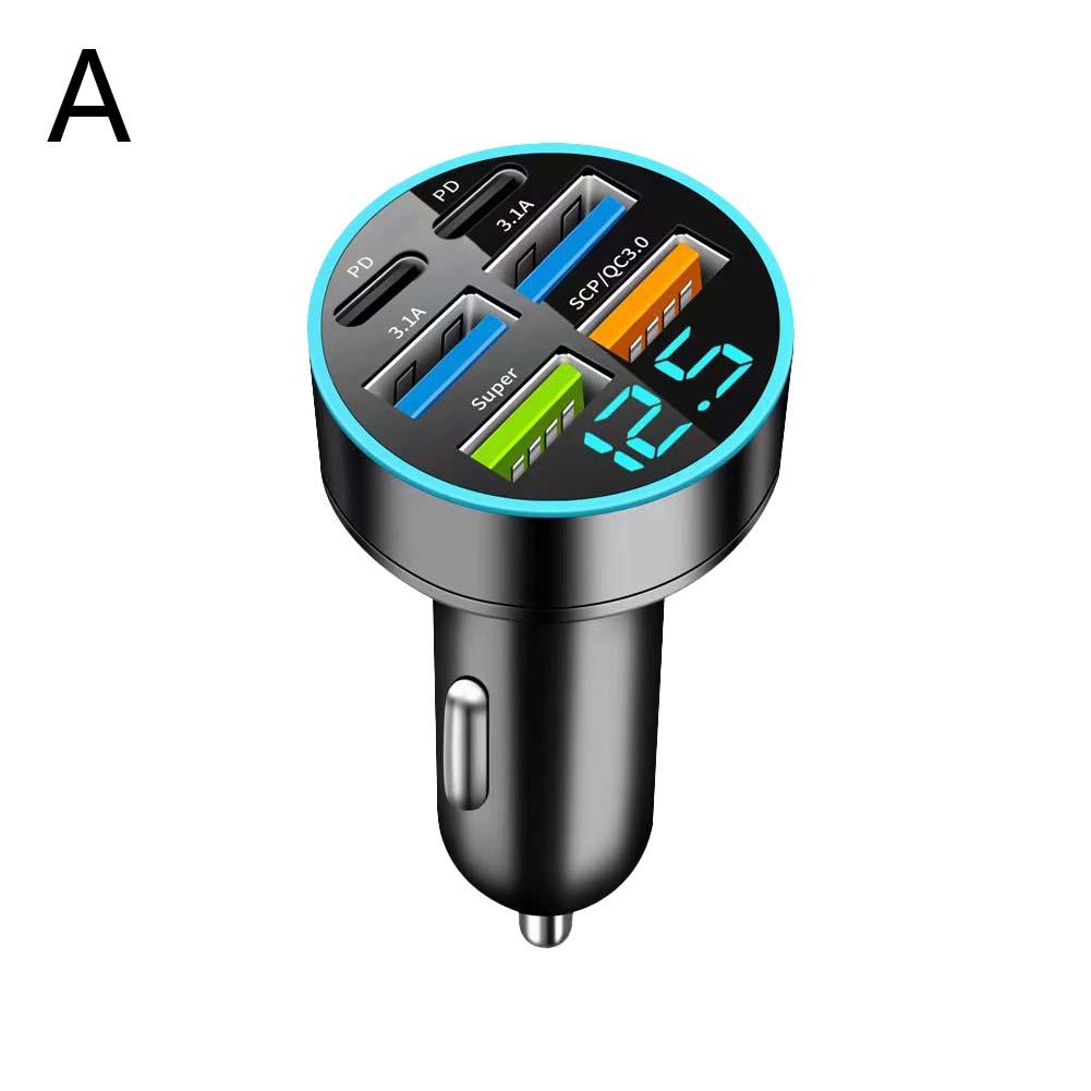 100 Вт USB PD Автомобильное зарядное устройство Быстрая зарядка Автомобильные телефонные адаптеры Цифровой дисплей для iPhone Быстрая зарядка в автомобиле
