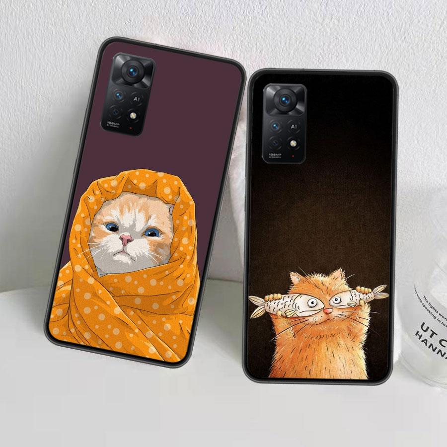 Cartoon Cats Phone Case For Redmi Note 13 Pro 5G Plus 12 12C 10 10A 10C 9 9A 9C 9T 8 8A K60 K70 Pro Xiaomi Cover 7 7A 6 6A Shell