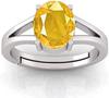 6.50 Carat 925 Sterling Silver Ring Yellow Sapphire Gemstone Astrological Purpose For Men And Women's