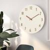 Round Hanging Clock Non Ticking 12inch Silent Movement Wall Watch for Anniversary Dorm Kitchen
