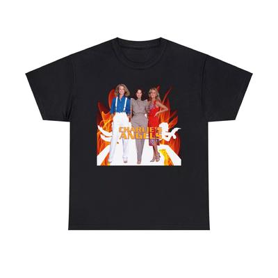 Футболка Charlie's Angels из плотного хлопка, Жаклин Смит, Шерил Лэдд, Шелли Хак, ТВ