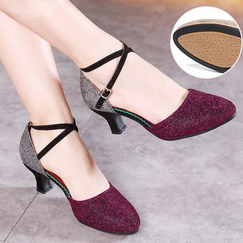 Fashion Summer New Women's Ballroom Dance Shoes for Women Soft Latin Dance Shoes for Girls Salsa Tango Sandals