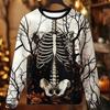 2025 Новая футболка с длинным рукавом с 3D-принтом Череп на Хэллоуин Готический тренд Уличный повседневный топ Вечеринка на Хэллоуин Удобная футболка