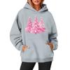Women's Sweatshirts Round Neck Long Sleeve Christmas Printed Top Solid Color Hoodie