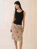 Average Attitude Sheer Floral Skirt_Dusty Taupe