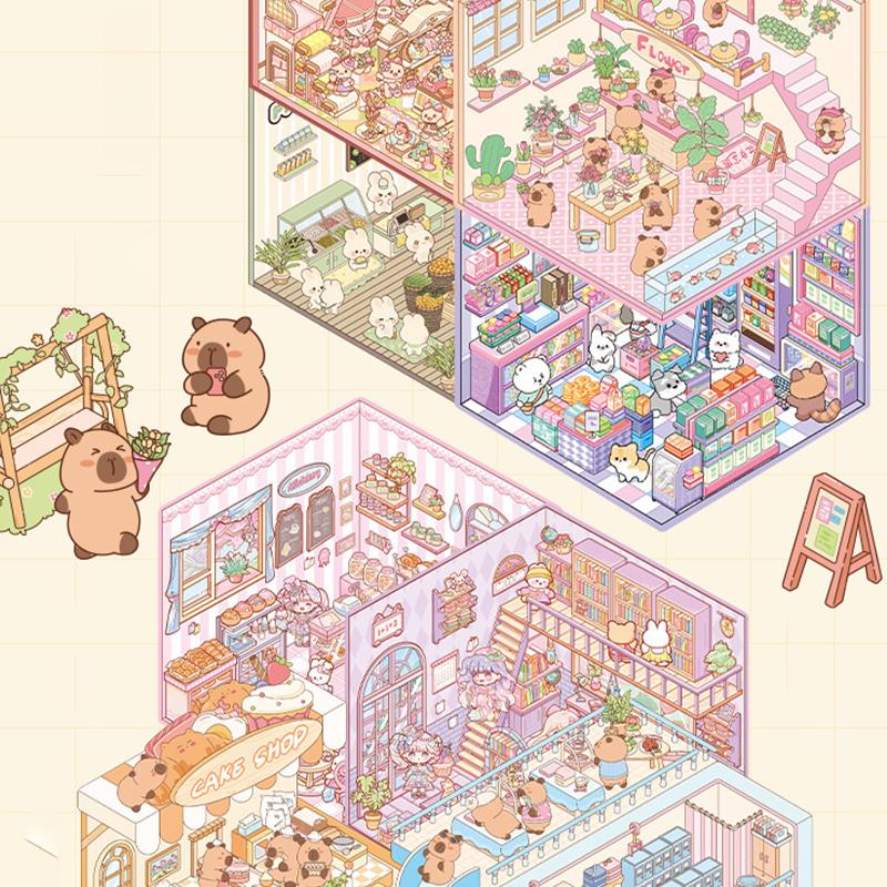 1 комплект сцен мультфильм пейзаж наклейка книга сделай сам 3D наклейки домик сцены карманные наклейки миниатюрные наклейки сцены подарки на день рождения